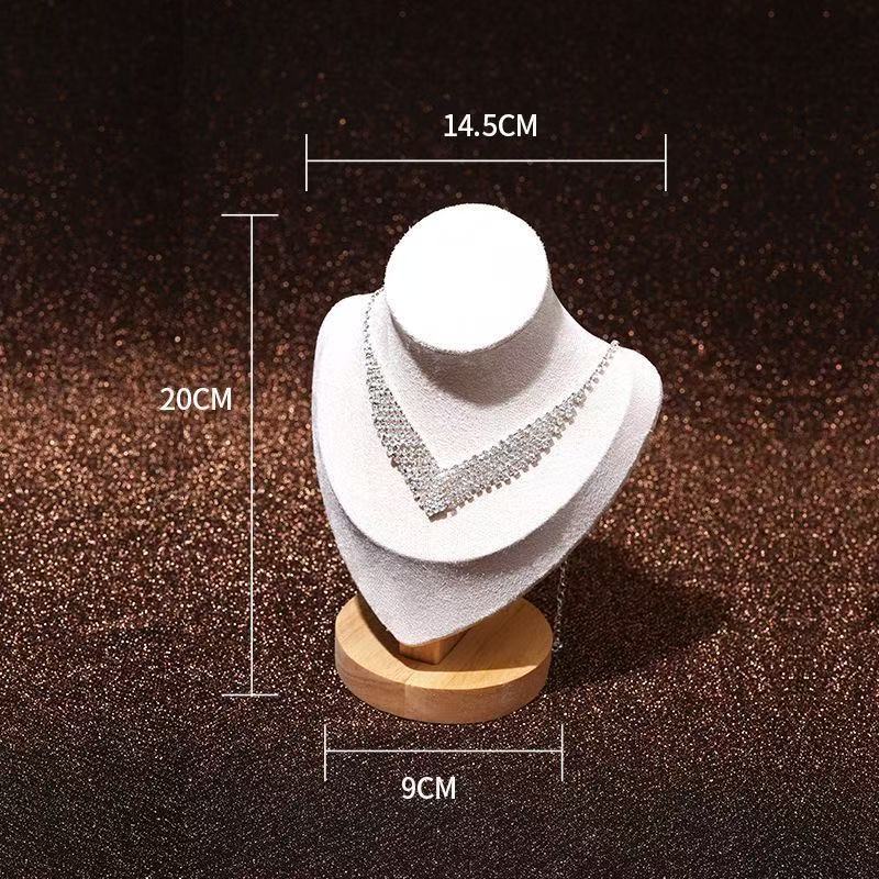 Modern Simplicity Jewelry Necklace Display Stand Counter Display Props Mannequin Pendant Holder Velvet Leather Material