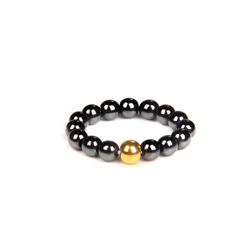 retro solid color natural stone beaded rings 1 piece
