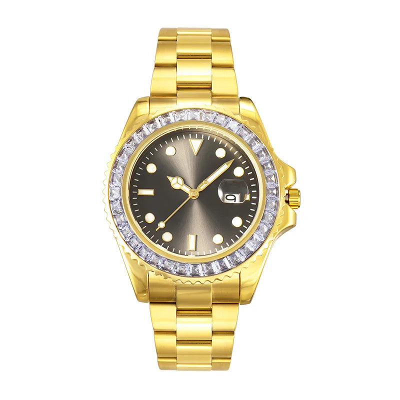 Business Solid Color Folding Buckle Quartz Watch Men's Watches
