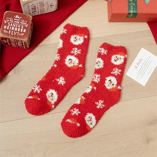 Christmas Christmas Women's Cartoon Polyester Jacquard Crew Socks A Pair