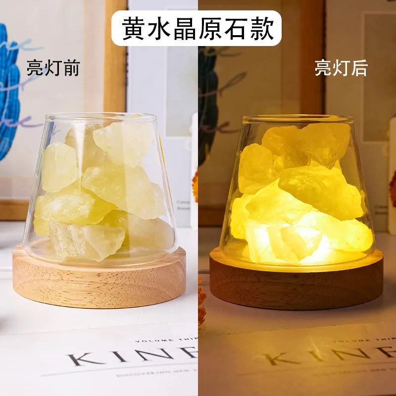 Chinoiserie Retro Geometric Crystal Ornaments Aromatherapy Small Night Lamp Lighting Accessories