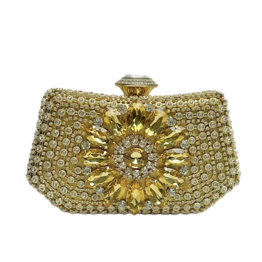 New Fashion Diamond Embedded Handbag Shoulder Crossbody Party Ball Evening Bag Polyester Box Shape Sparkling Shiny Element