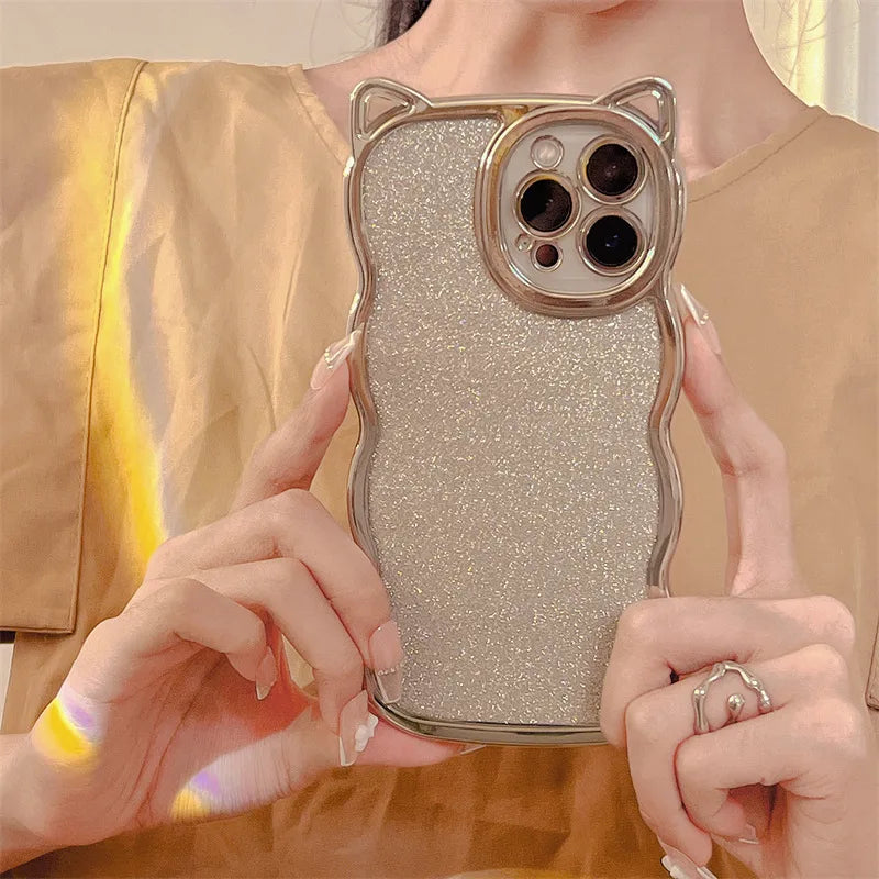 cute cat ears silica gel   phone cases