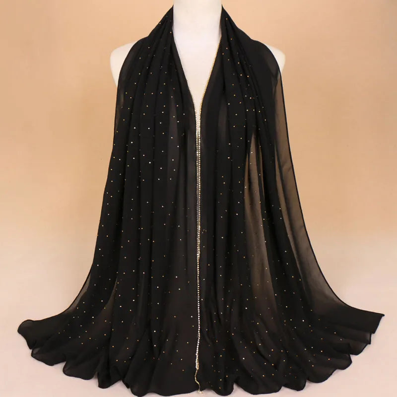 women's elegant solid color chiffon scarf