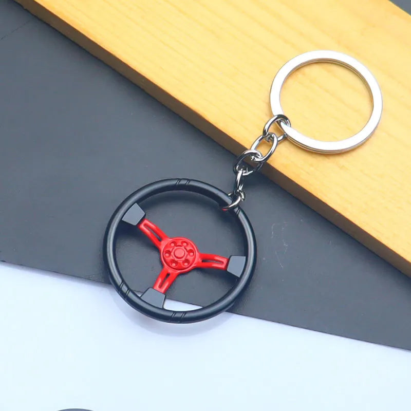 luxurious circle metal unisex bag pendant keychain