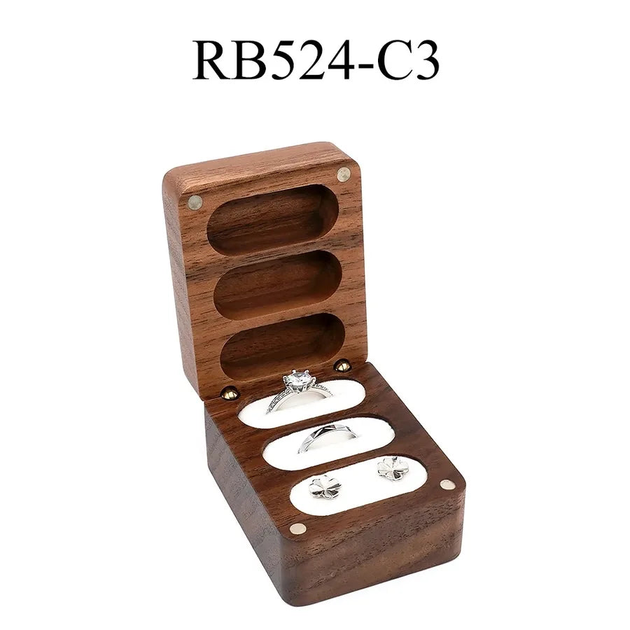 1 Piece Wood Retro Casual Daily Solid Color Jewelry Boxes