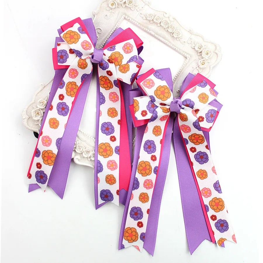 Equestrian Bow Three-layer Heavy Industry Ribbon Bow Sports Hairpin Horse Riding Girl Decoration Headwear Children