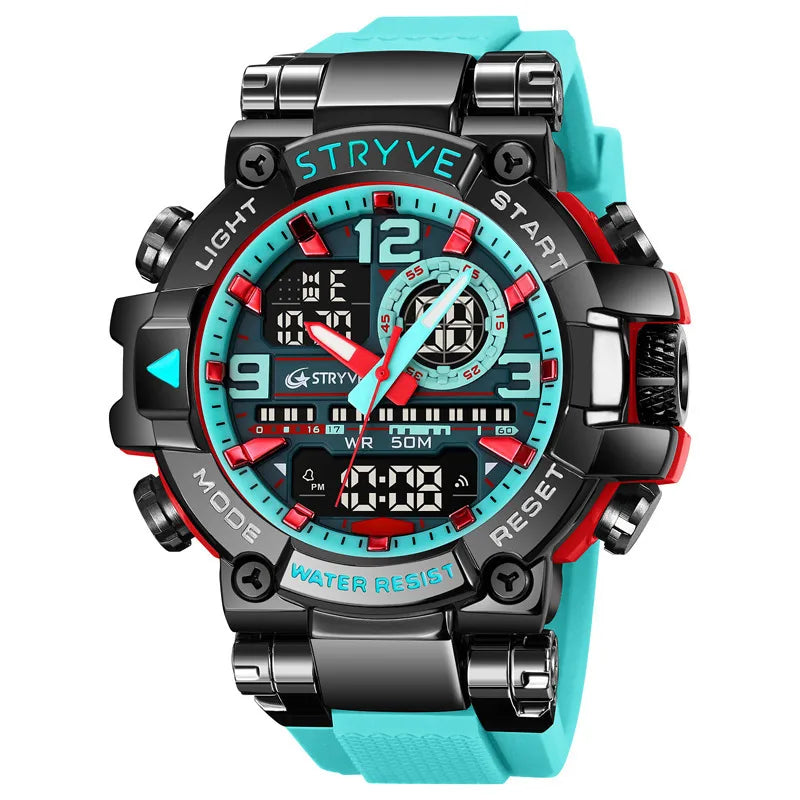 classic style color block electronic men's watches