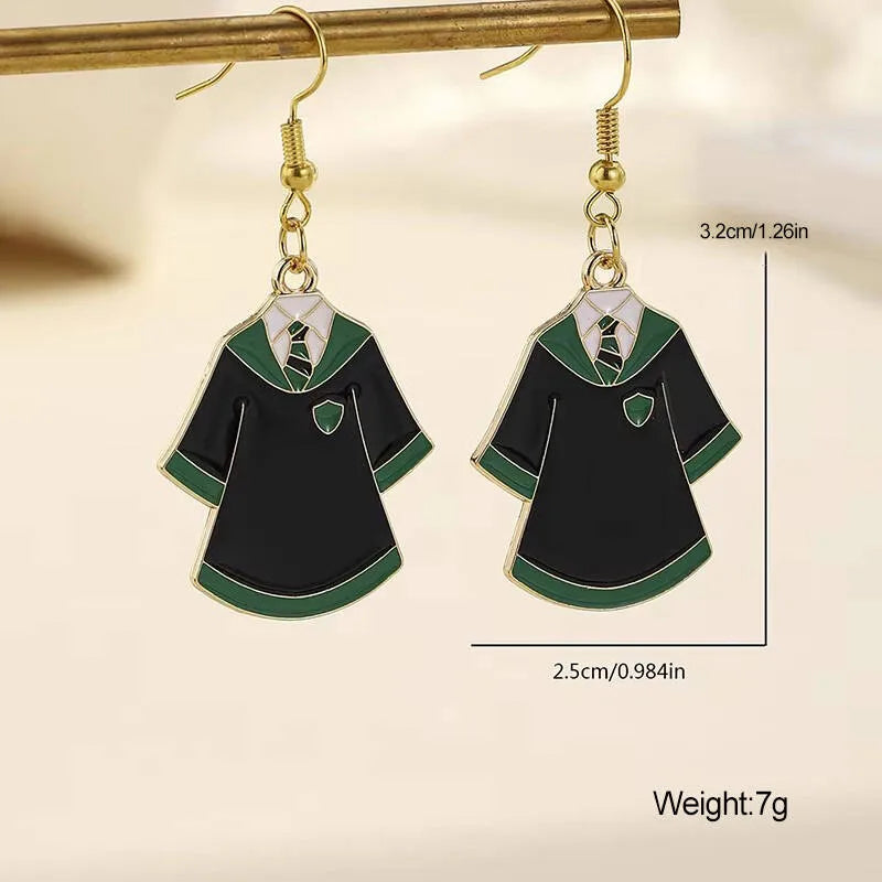 Fashionable Red Blue Green Drop Oil Ear Hooks Alloy Jewelry Earrings New Arrival Street Style Weekend Travel Graduation Stage