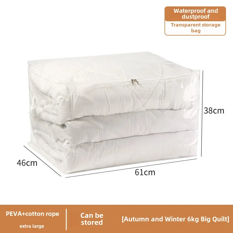 Quilt storage bag household transparent wardrobe large capacity clothes quilt storage box clothing moving packing bag artifact
