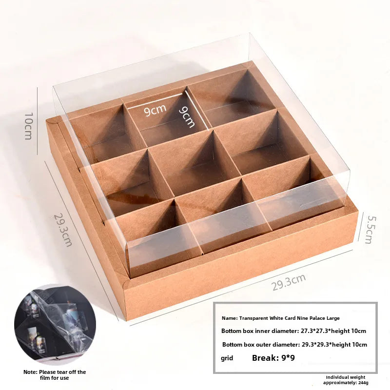 Internet celebrity Kraft paper picnic box disposable lunch box outdoor camping fruit Bento Sushi packing box