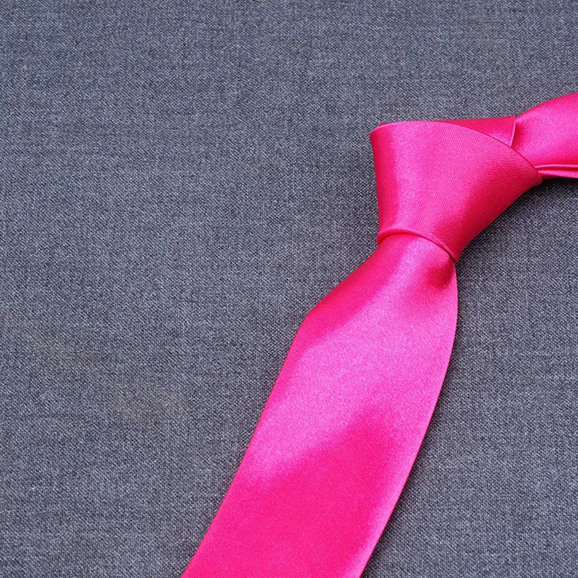 formal solid color polyester satin unisex tie