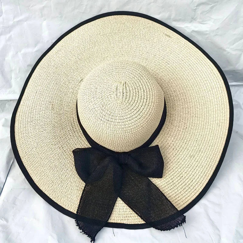 Women's Lady Vacation Bow Knot Big Eaves Sun Hat