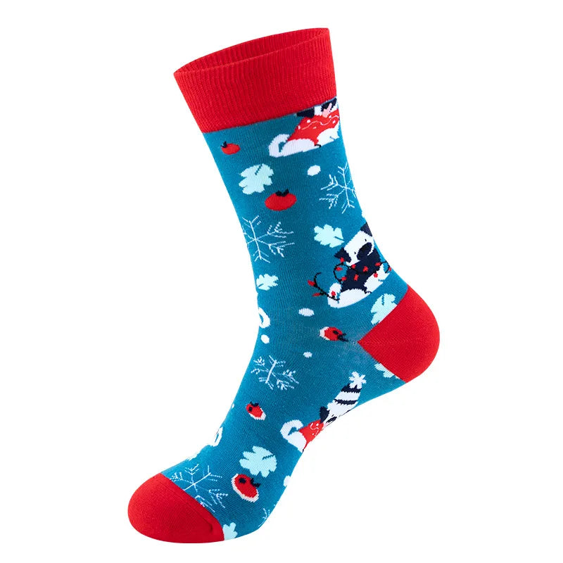Christmas Cute Modern Style Unisex Christmas Tree Gingerbread Snowman Cotton Polyester Ankle Socks A Pair