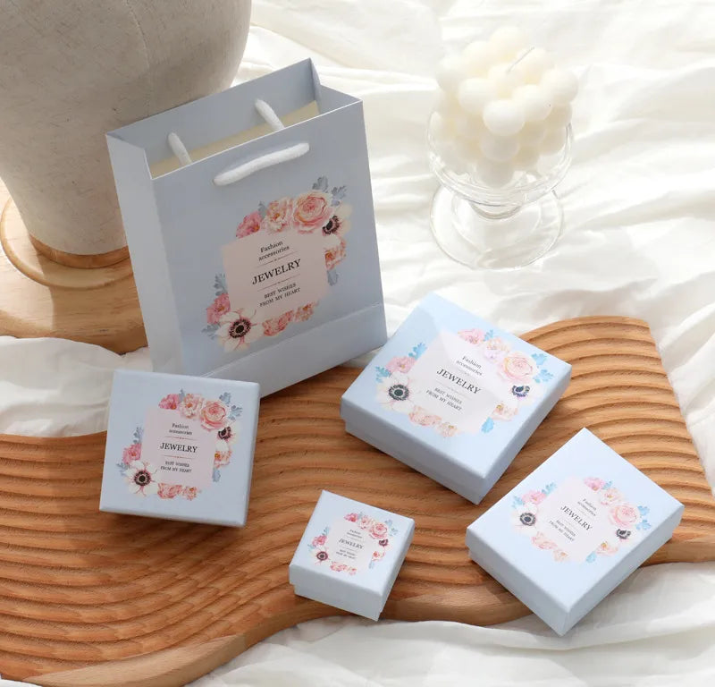 fashion solid color paper jewelry boxes
