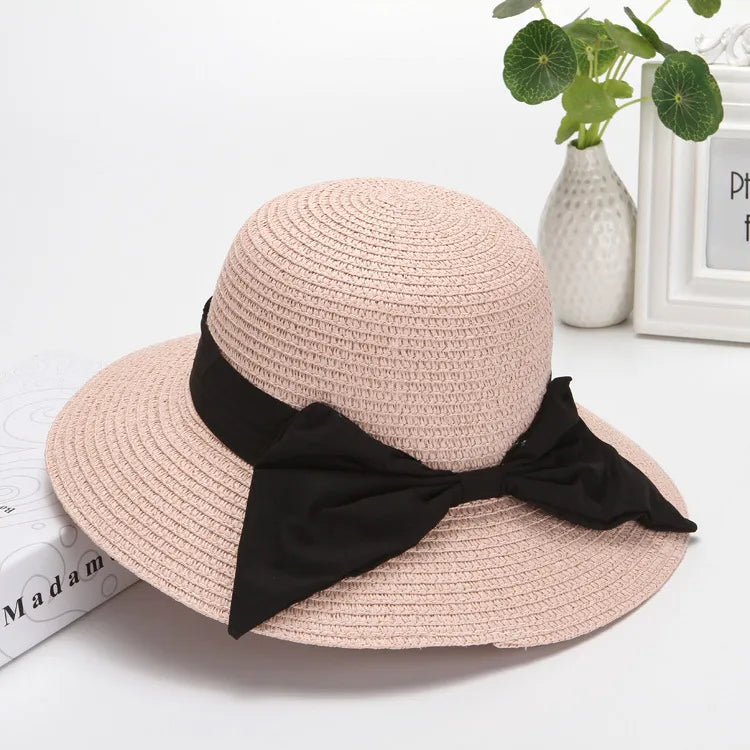 Women's Simple Style Bow Knot Bowknot Flat Eaves Bucket Hat