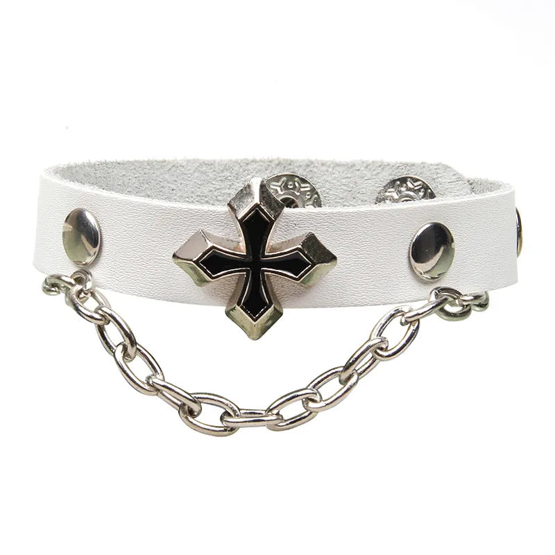 Hip-Hop Rock Punk Infinity Skull Pu Leather Alloy Leather Braid Halloween Men's Bracelets