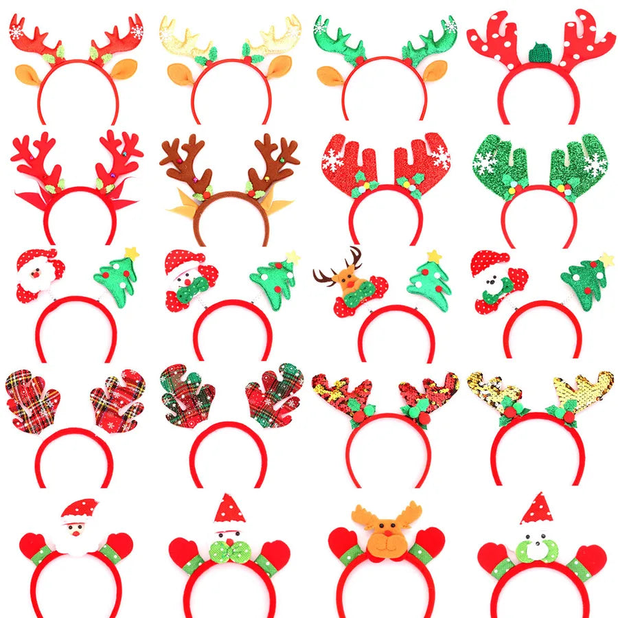 Christmas Cute Snowman Antlers Elk Nonwoven Party Festival Hair Band Costume Props Party Accessories