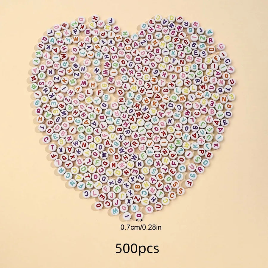 1 Set Diameter 7 mm Arylic Round Letter Jewelry Accessories