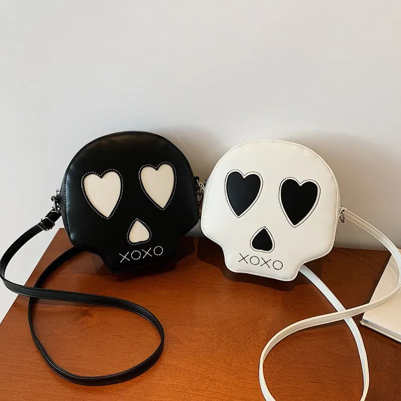 Large Capacity Skull Halloween Themed Women's Crossbody Bag Quirky Personality Single Shoulder Bag Casual Travel Nylon