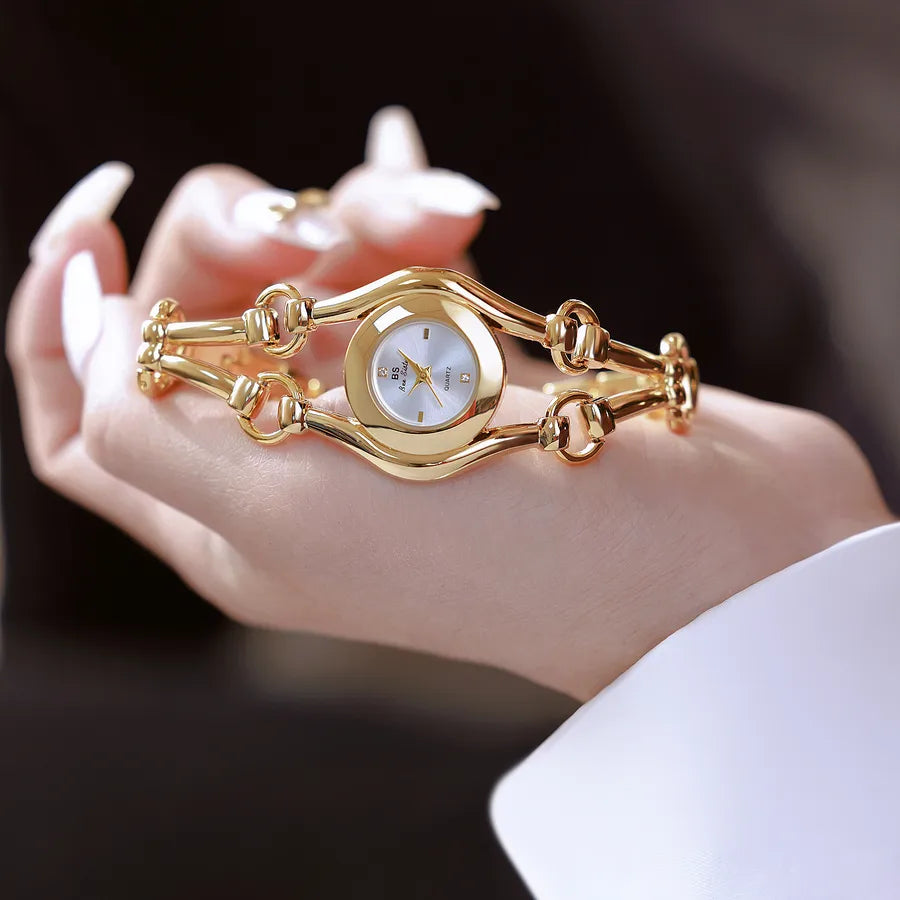 Retro Classic Style Solid Color Jewelry Buckle Quartz Watch