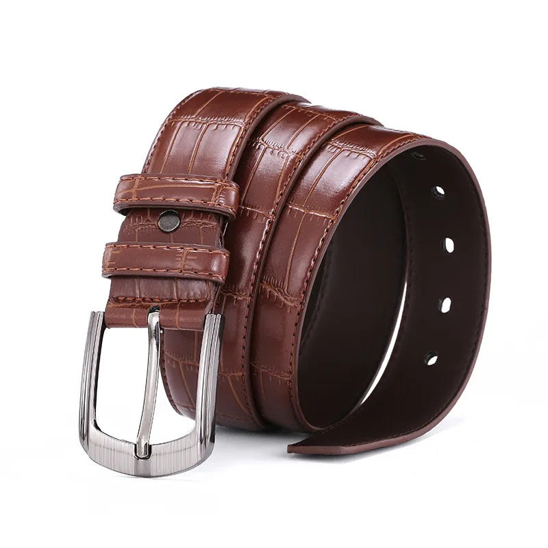Men's pin buckle belt business casual crocodile PU belt stall gift manufacturers spot wholesale