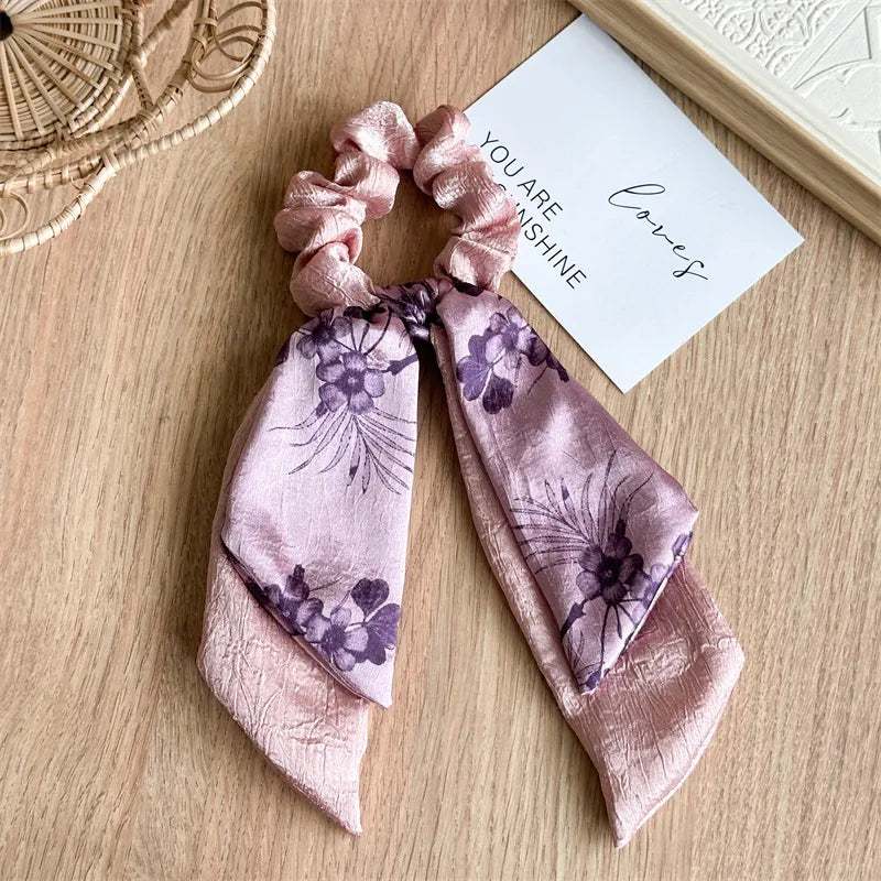 Elegant Sweet Women's Printing satin Hair Band