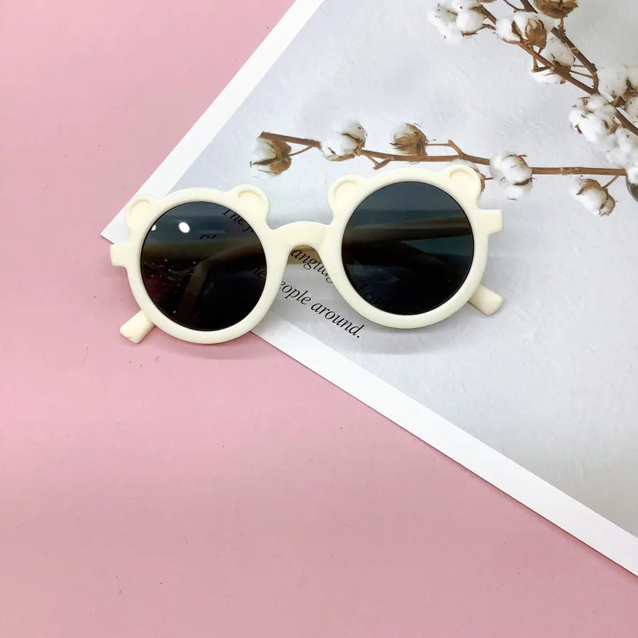 Retro Bear Matte UV400 Kids Sunglasses Unisex Children's Fashionable Sun Protection Glasses Non-Polarized Party Outing Fishing
