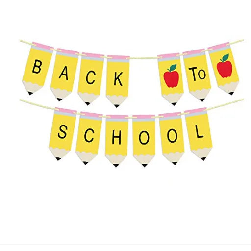 back to school fruit paper party flag
