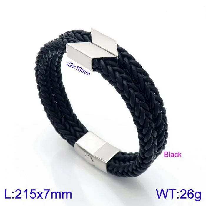 Vintage Style Punk Geometric Stainless Steel Plating 18K Gold Plated Men's Bangle