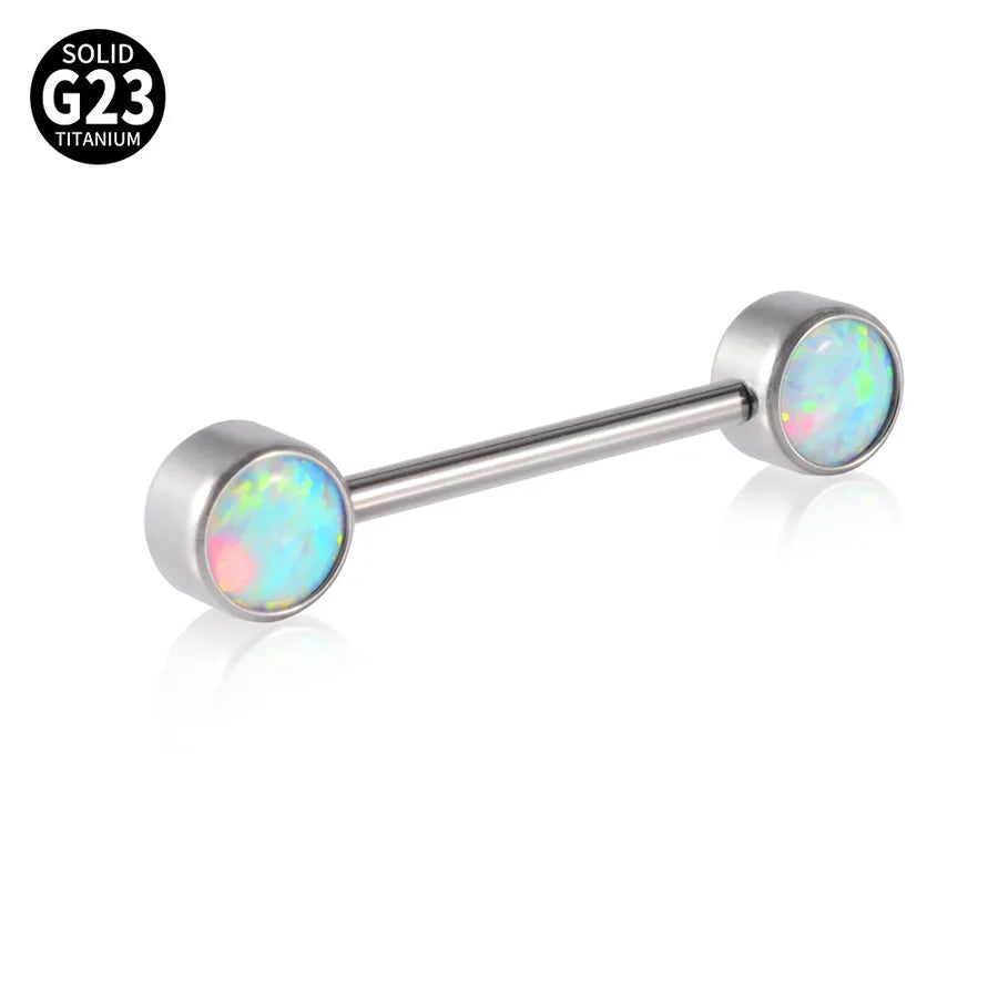1 Piece Nipple Rings & Studs Casual Vacation Geometric G23 Titanium Inlay Opal Zircon