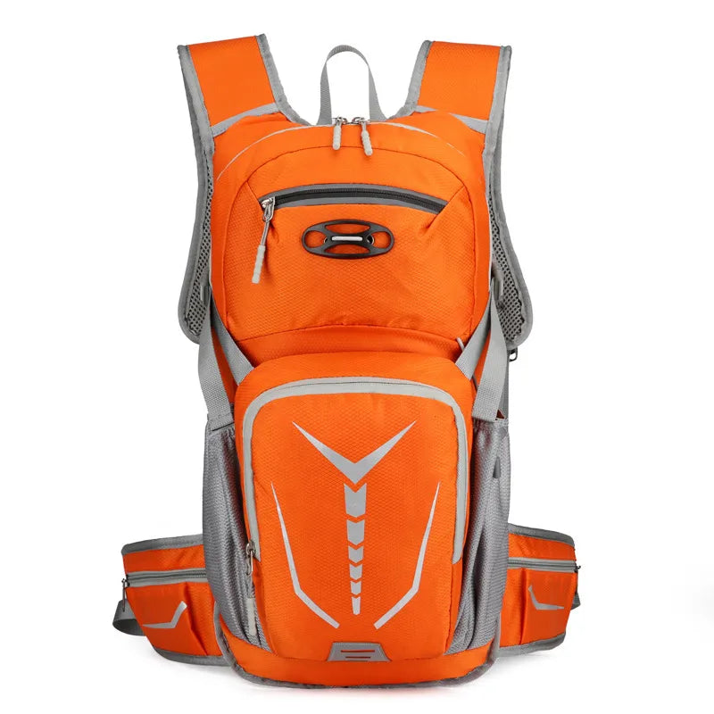 sports solid color square zipper functional backpack
