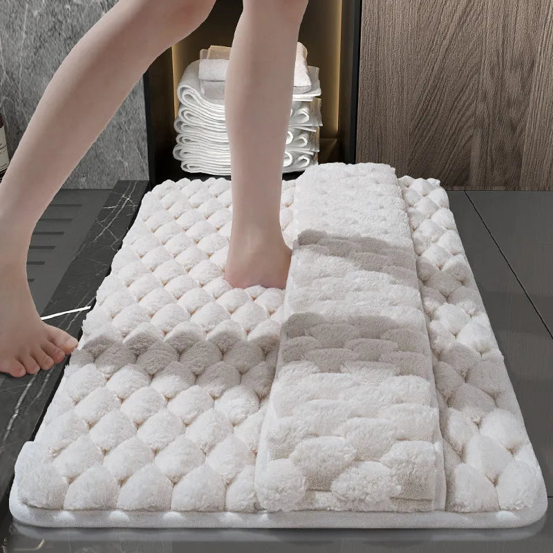 Casual Solid Color Polyester Fiber (polyester) carpet Bathing