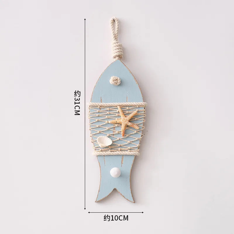 Cute Marine Style Hippocampus Fish Wood pendant Wall Art