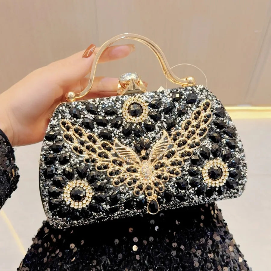 New   diamond crystal handbag full diamond fashion dress banquet bag evening bag shoulder crossbody bag