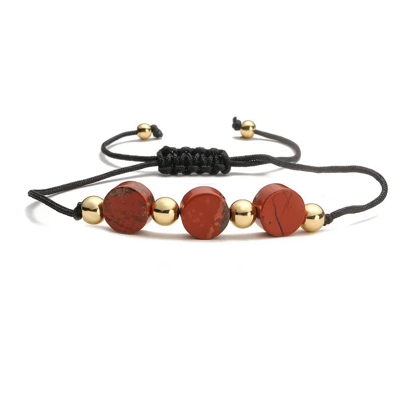 Classic Style Geometric natural stone turquoise Tiger Eye Drawstring Bracelets In Bulk
