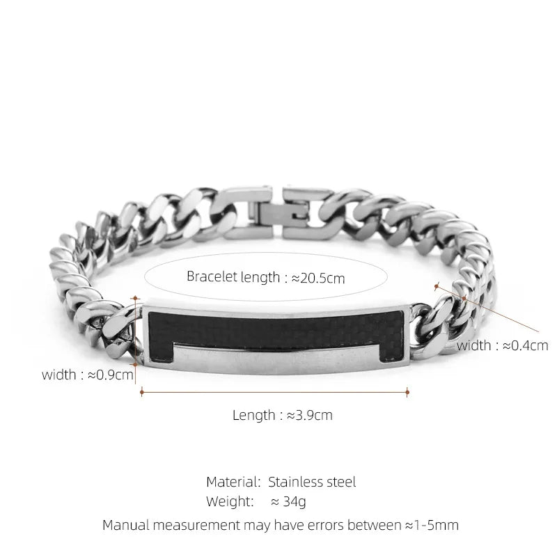 Hip-Hop Geometric 304 Stainless Steel Plating Men's Bracelets Men Chain Bracelets