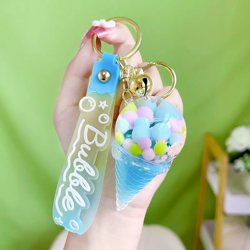 Acrylic Keychain Cute Sandflow Bottle Bag Pendant Toy Christmas Valentine Wedding Graduation Birthday Gift Keyring Decoration