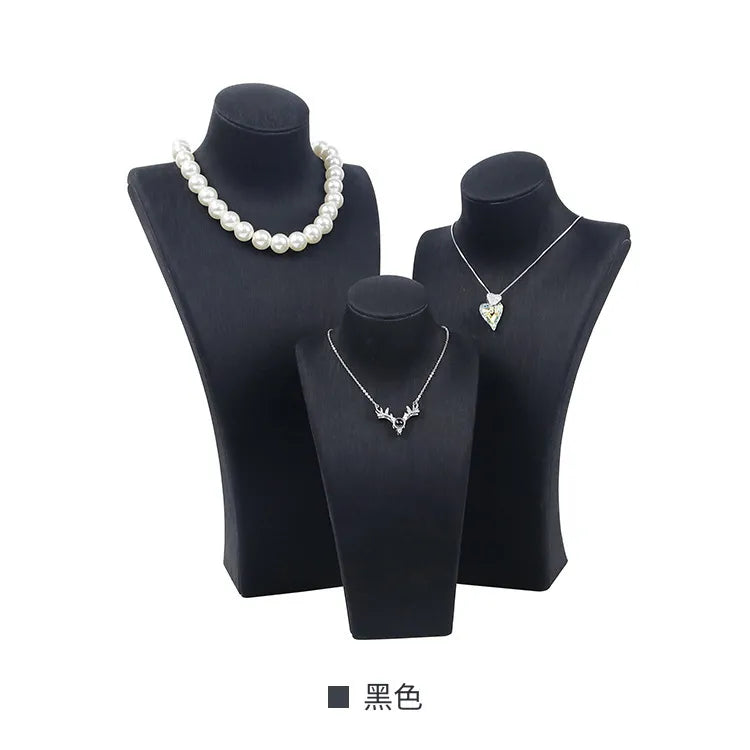 L-Shape Portrait Jewelry Necklace Display Stand Model Prop Matte Leather Pendant Window Counter Display Props