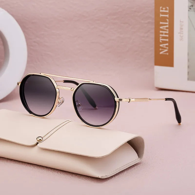 Simple Style Solid Color Pc Tinted Lenses Round Frame Full Frame Men's Sunglasses