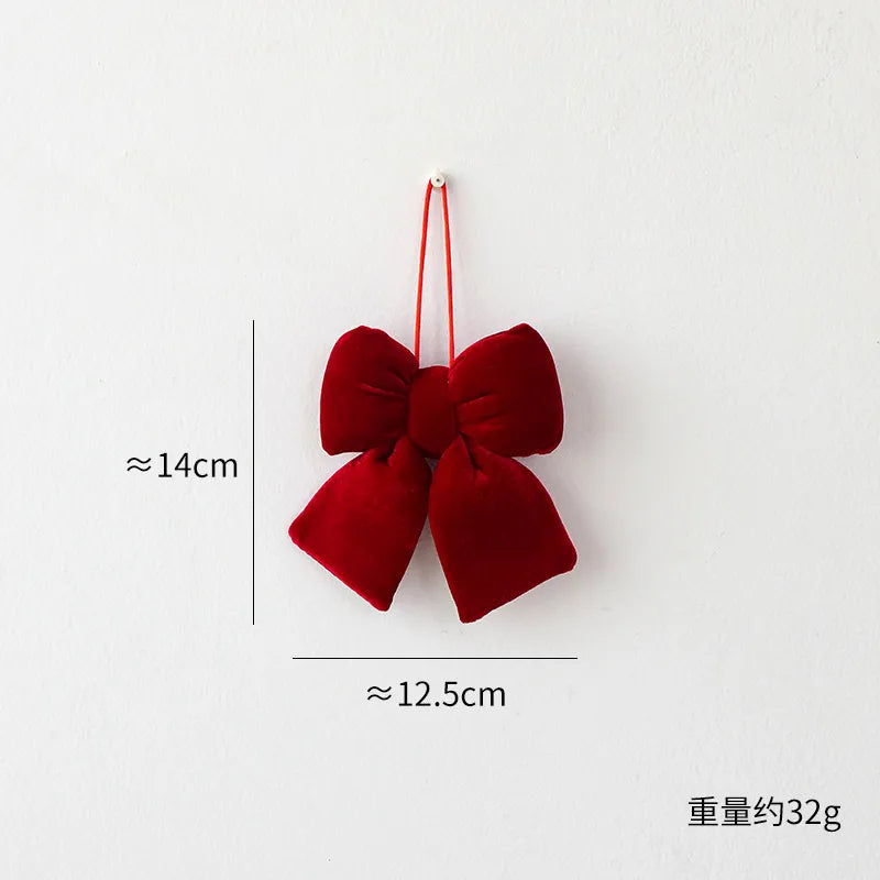 Nuchi Large Velvet Christmas Decoration 3D Christmas Tree Ornament DIY Embroidery Festive Butterfly Knot Holiday Craft