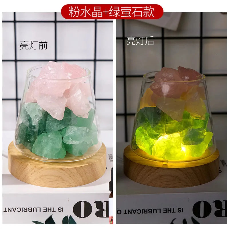 Chinoiserie Retro Geometric Crystal Ornaments Aromatherapy Small Night Lamp Lighting Accessories