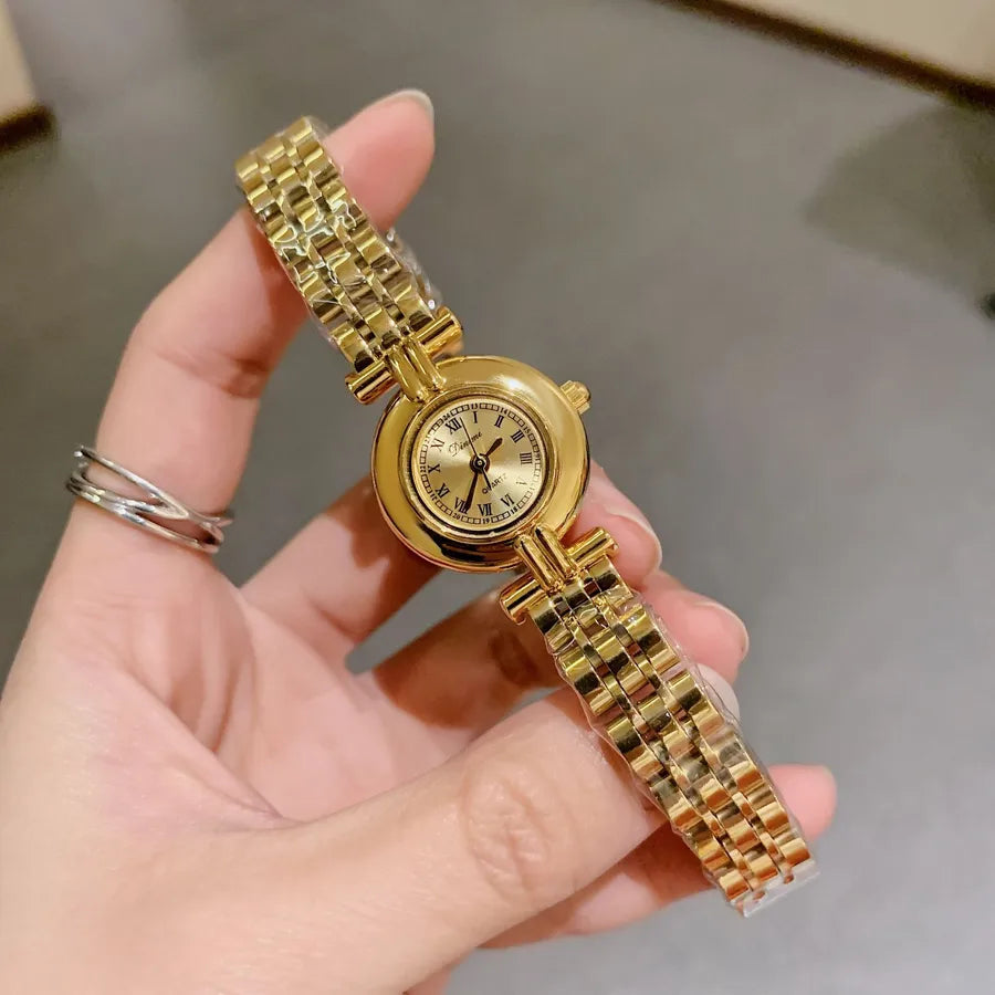 Classic Style Color Block Solid Color Butterfly Double Snap Quartz Watch Women's Watches