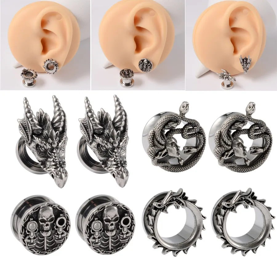Hip-Hop Retro Solid Color 304 Stainless Steel Ear Studs