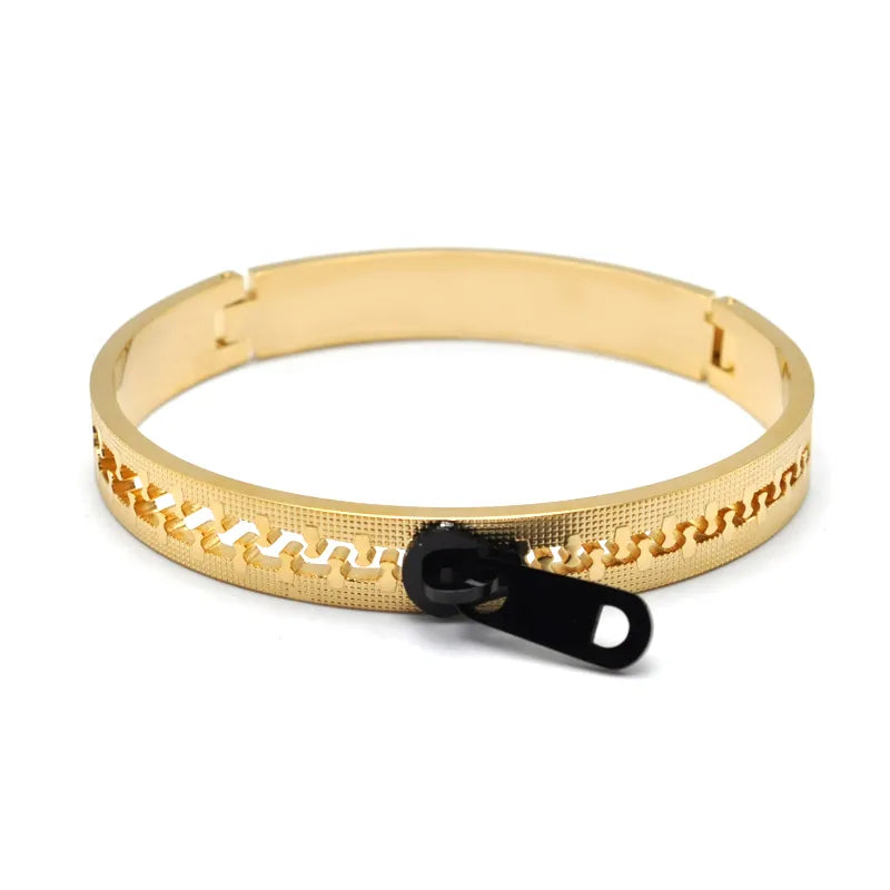 Cool Style Zipper 304 Stainless Steel Bangle In Bulk