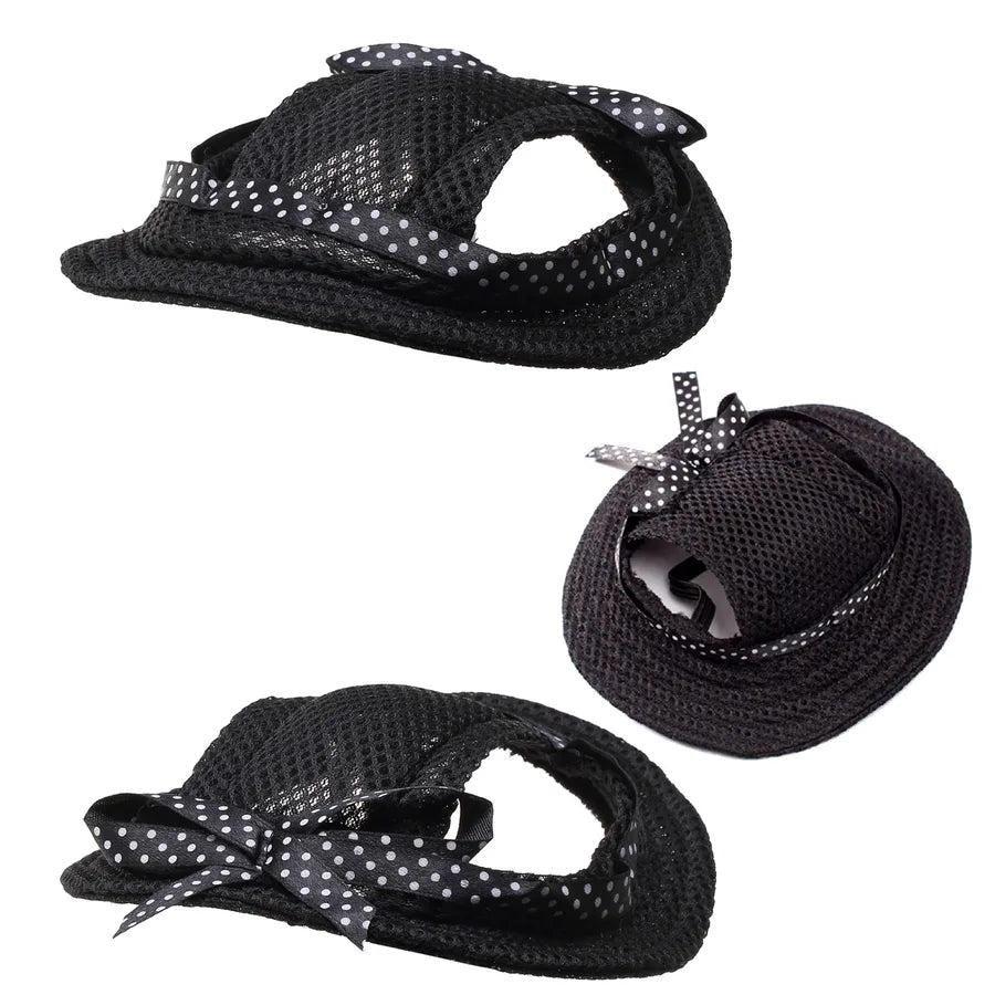 simple style canvas oxford cloth stripe pet hat