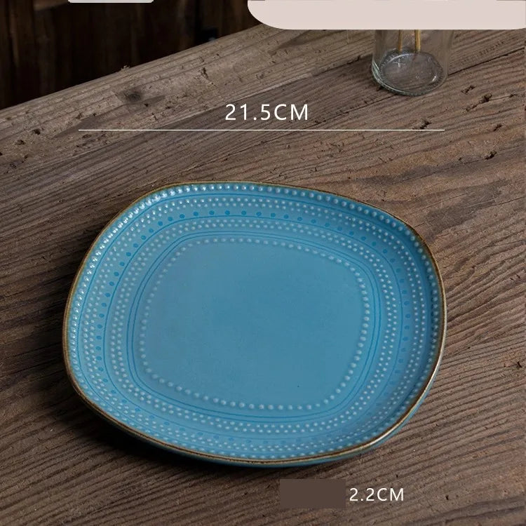 Retro Solid Color Flower ceramics Tableware 1 Piece