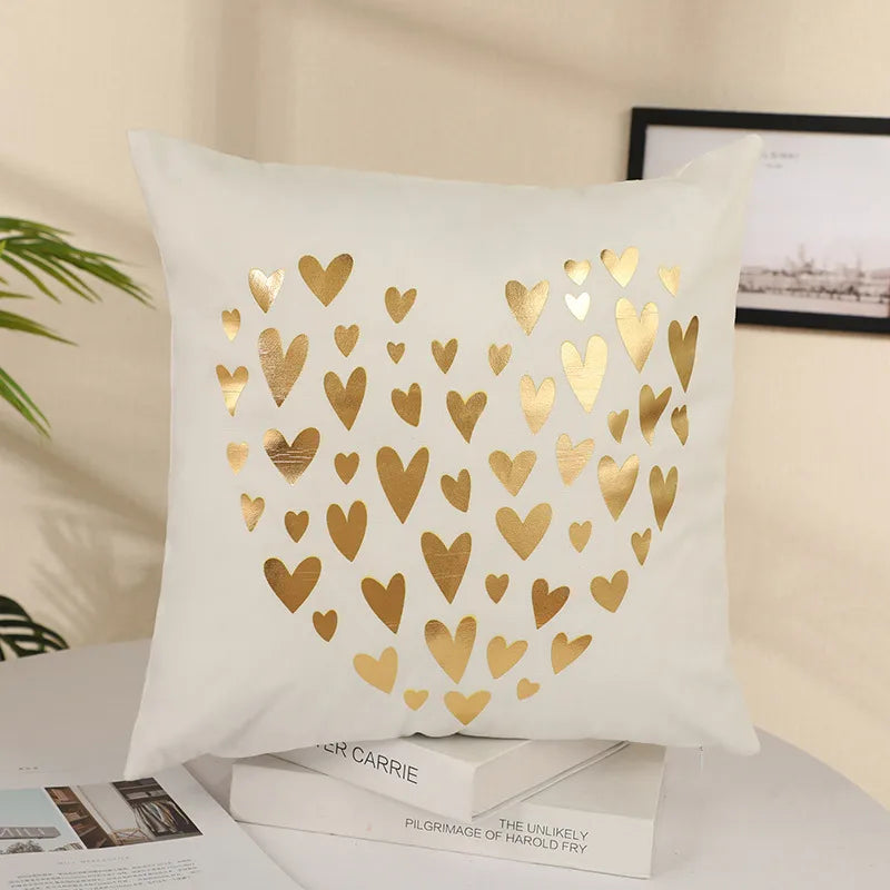 classical letter short plush pillow cases