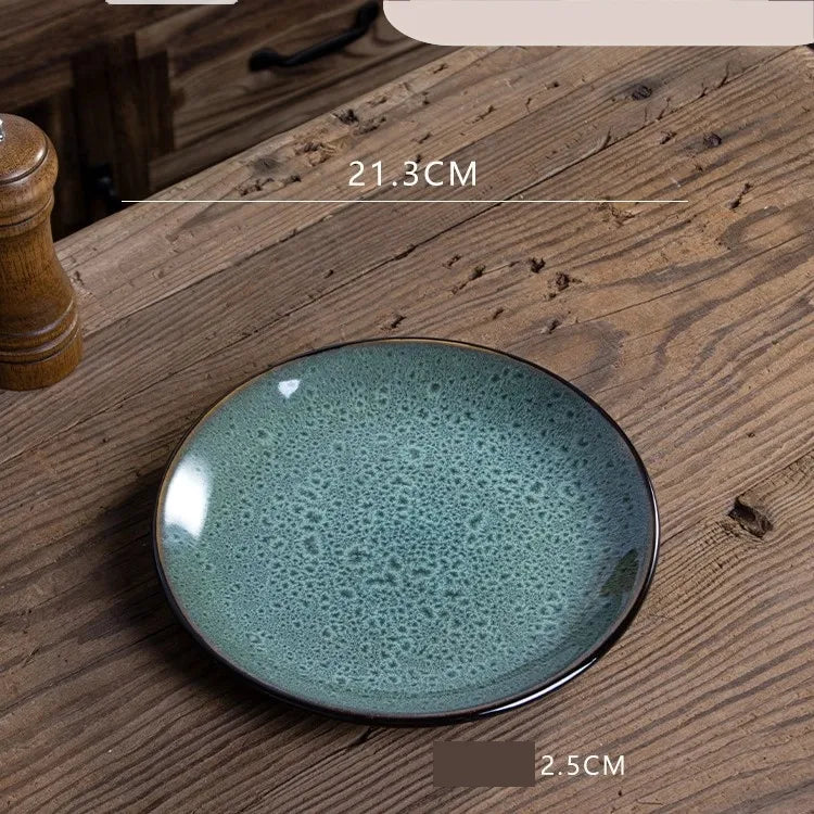 Retro Solid Color Flower ceramics Tableware 1 Piece
