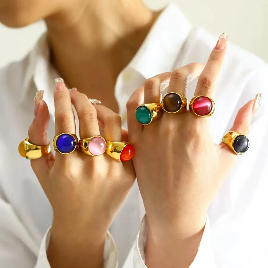 Wholesale Jewelry Elegant Classical Round 304 Stainless Steel Rings